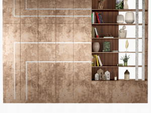 Wardrobe and shelving with decor 3D Model