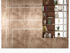 Wardrobe and shelving with decor 3D Model