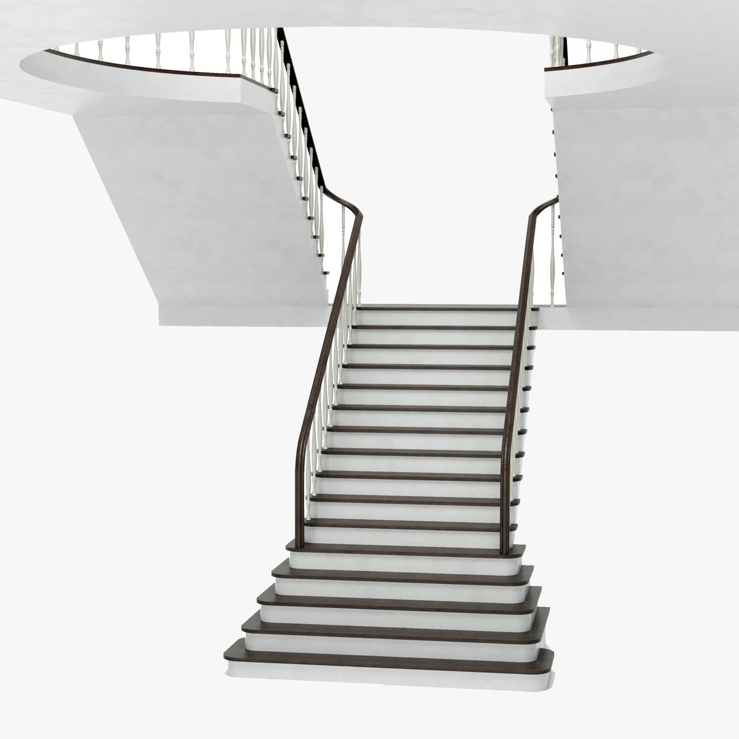 Classic staircase 3D Model .c4d .max .obj .3ds .fbx .stl .blend 