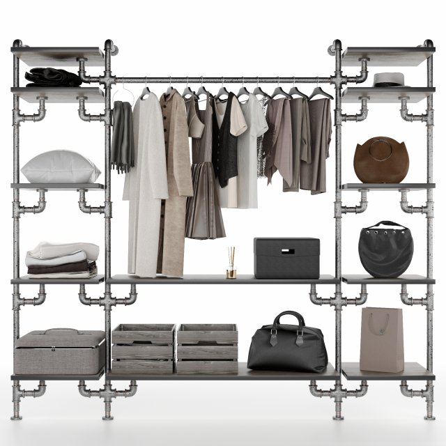 Wardrobe loft 3D Model .c4d .max .obj .3ds .fbx .stl .blend 