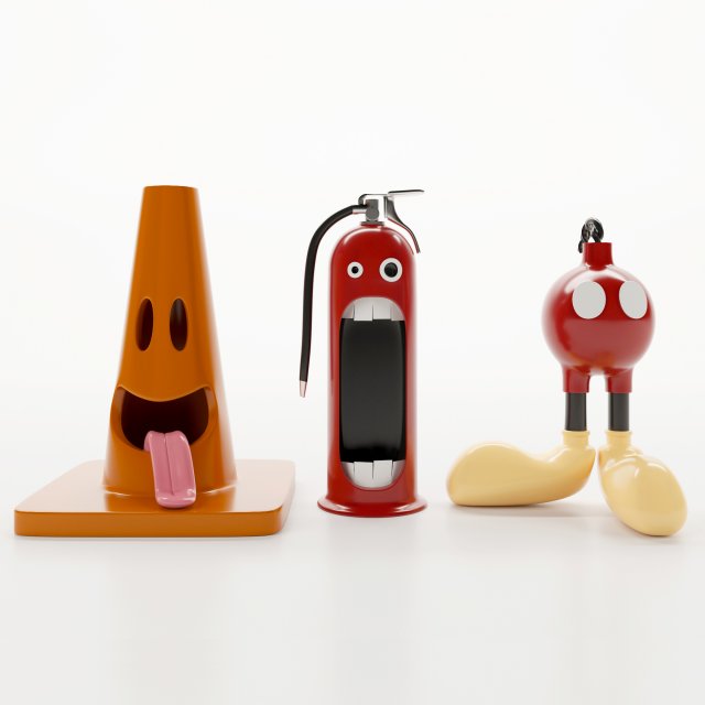 Set of decorative toys 3D Model .c4d .max .obj .3ds .fbx .stl .blend 