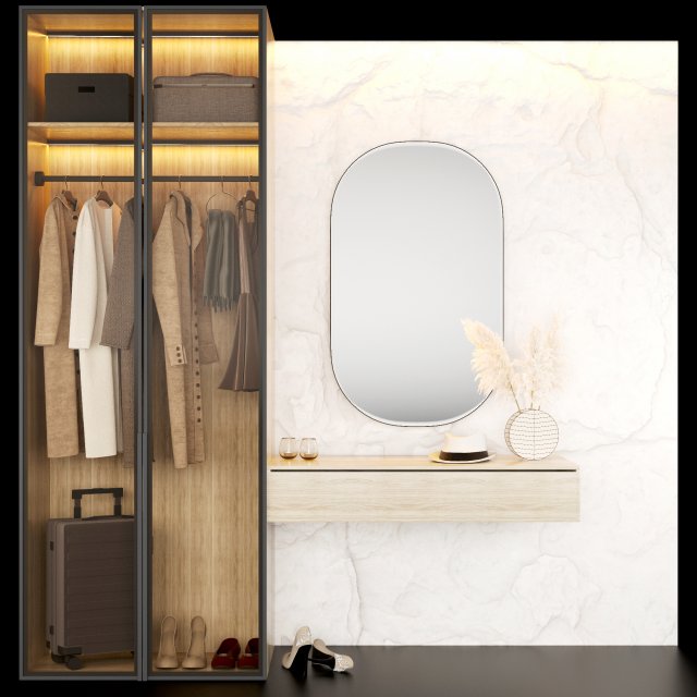 Hallway1 3D Модель .c4d .max .obj .3ds .fbx .stl .blend 
