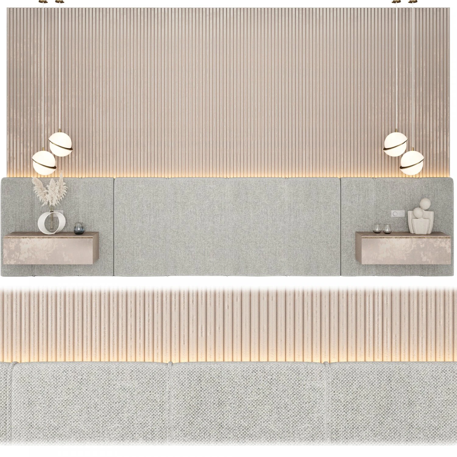 Headboard 1 3D Model .c4d .max .obj .3ds .fbx .stl .blend 