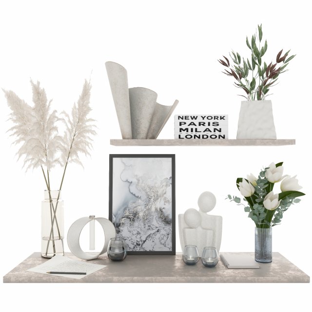 Decor set 3D 모델 .c4d .max .obj .3ds .fbx .stl .blend 