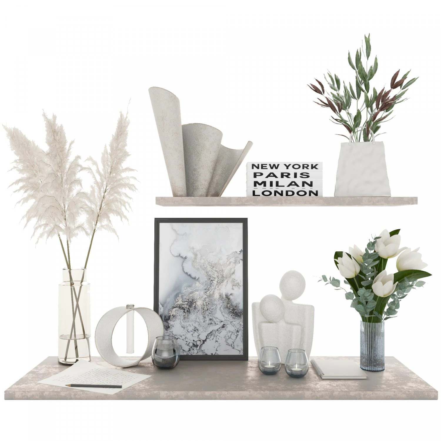 Decor set 3D Model .c4d .max .obj .3ds .fbx .stl .blend