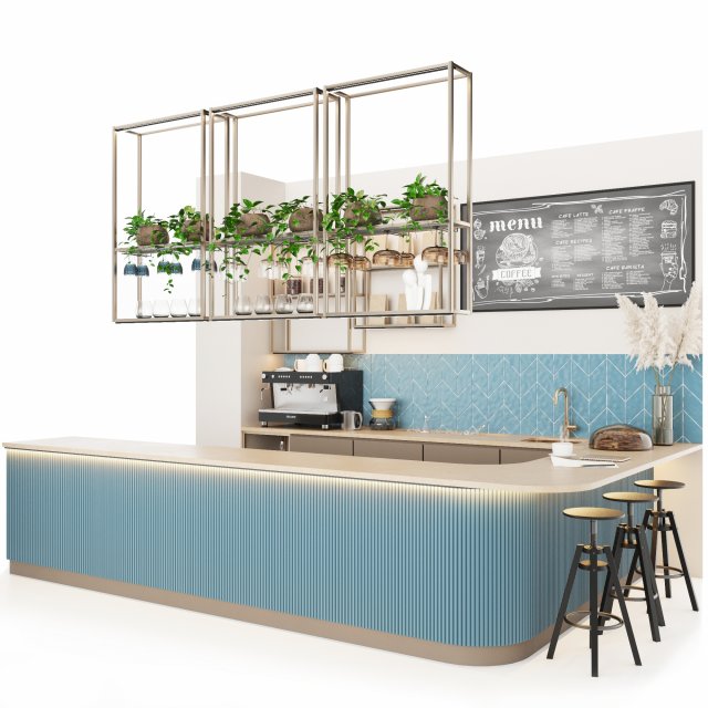 Coffee house- coffee shop 3D Model .c4d .max .obj .3ds .fbx .stl .blend 