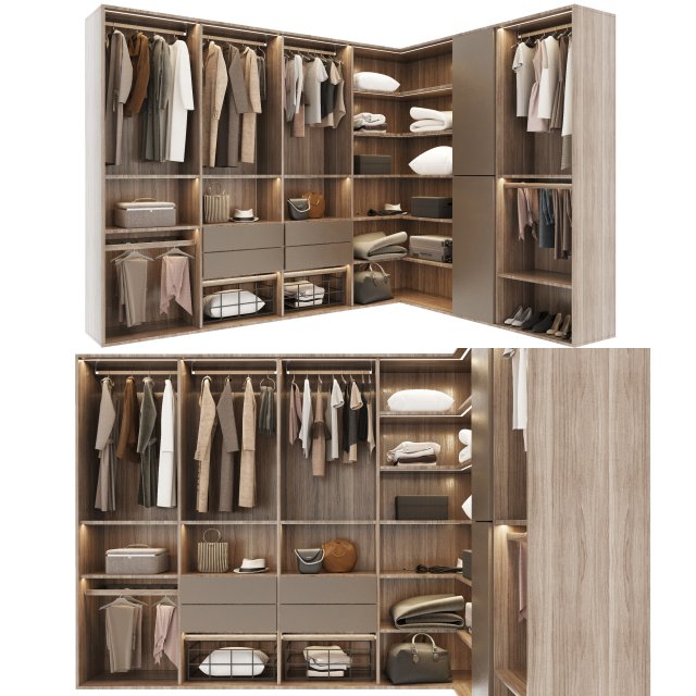 Wardrobe 3D Модель .c4d .max .obj .3ds .fbx .stl .blend