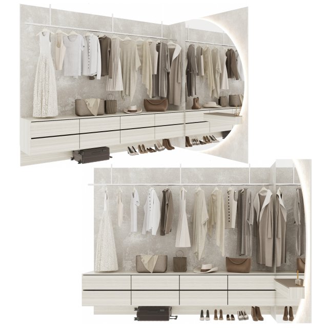 Wardrobe 3D Model .c4d .max .obj .3ds .fbx .stl .blend 