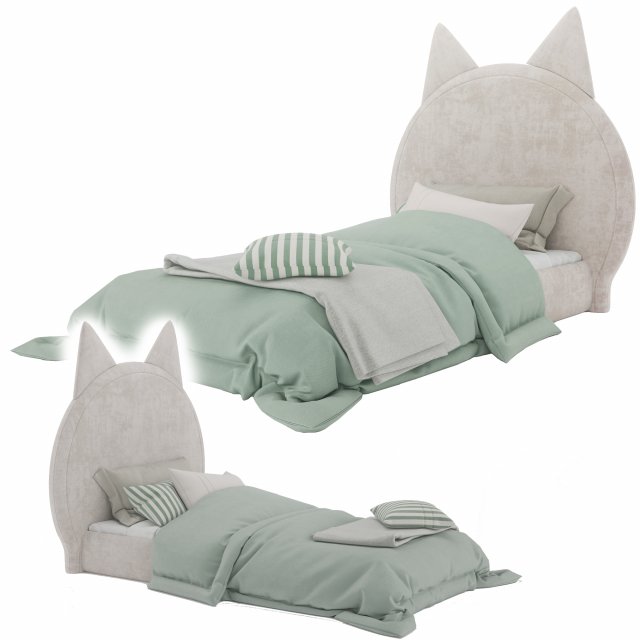 Childrens bed 3D Модель .c4d .max .obj .3ds .fbx .stl .blend 