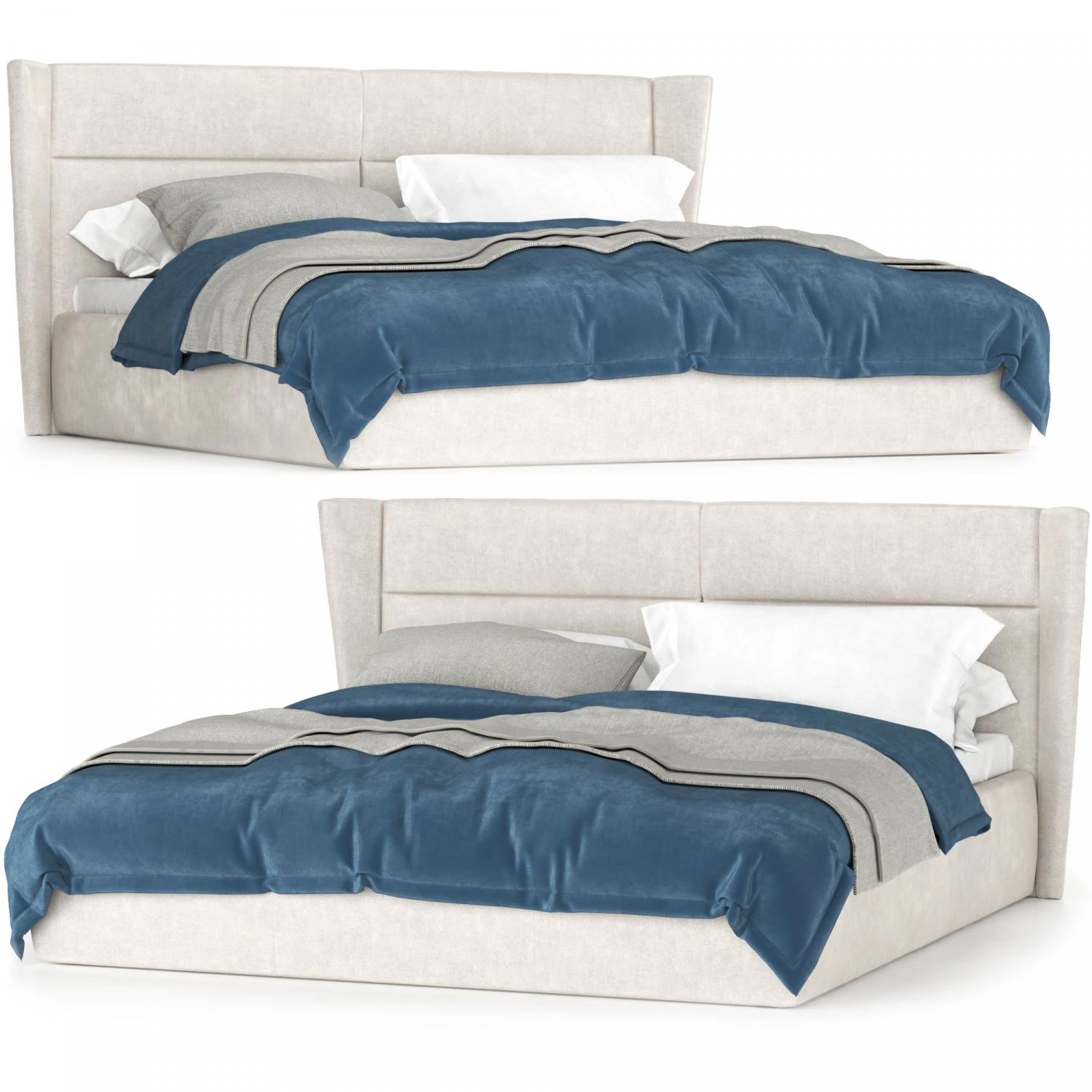 Bed Atol Sophie Decor 3D Model .c4d .max .obj .3ds .fbx .stl .blend 