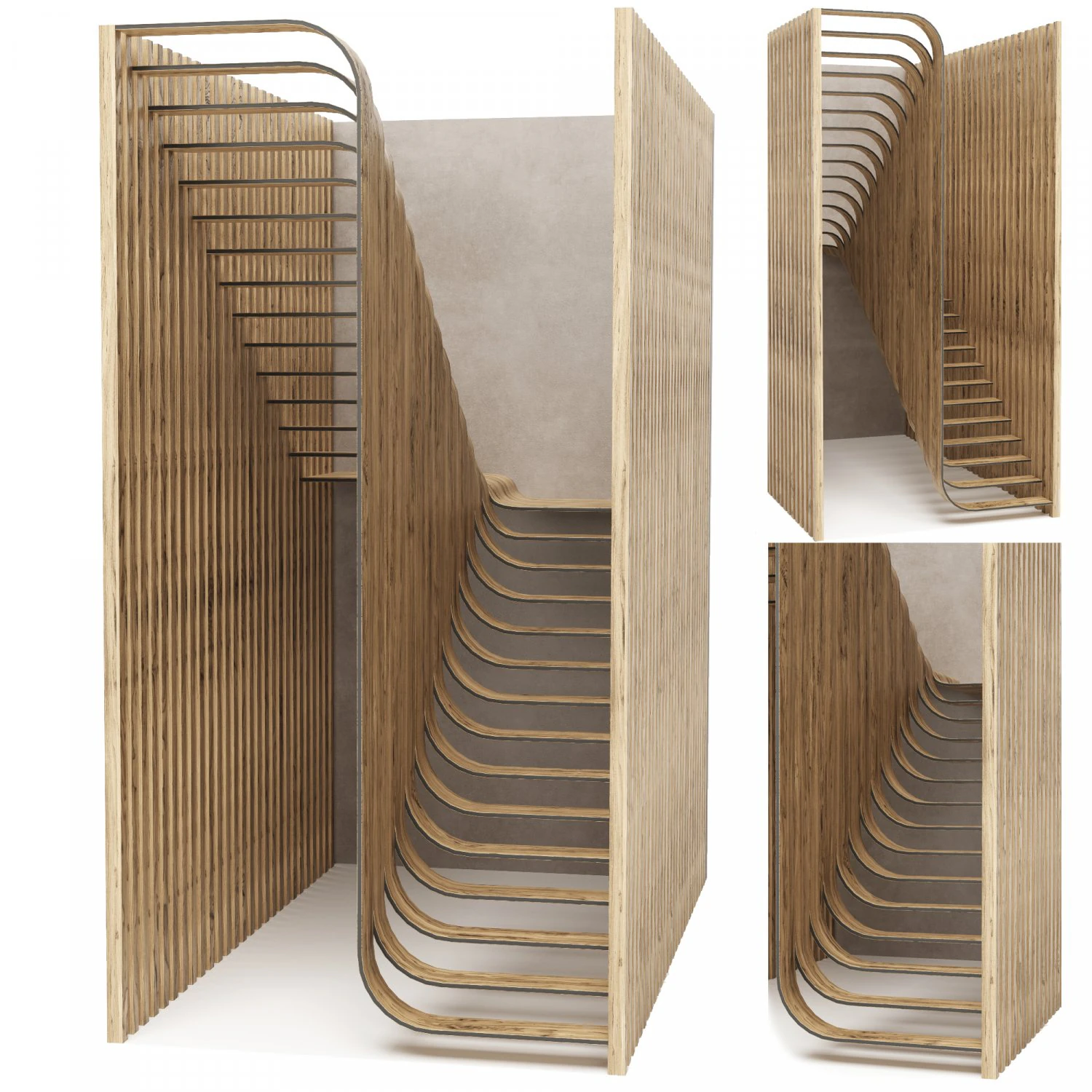 Stairs 3D Model .c4d .max .obj .3ds .fbx .stl .blend 
