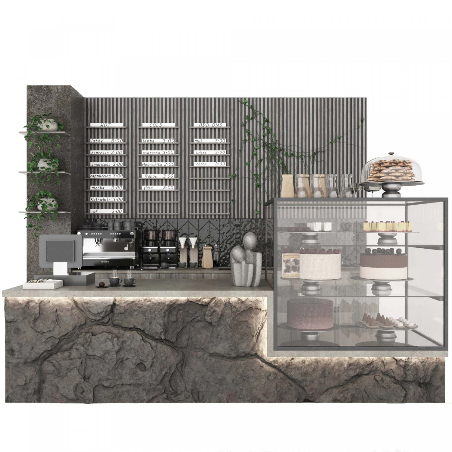 Coffee house 3D Model .c4d .max .obj .3ds .fbx .stl .blend 