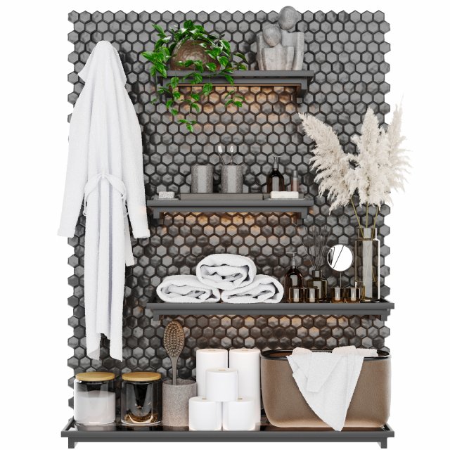 Bathroom accessories 3D Model .c4d .max .obj .3ds .fbx .stl .blend 