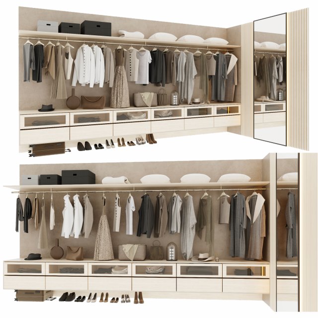 Wardrobe 3D Модель .c4d .max .obj .3ds .fbx .stl .blend