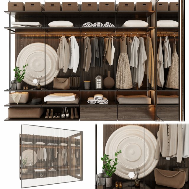 Wardrobe Model 3D .c4d .max .obj .3ds .fbx .stl .blend 