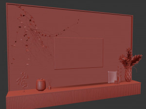 TV wall Model 3D