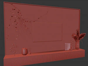 TV wall 3D Model