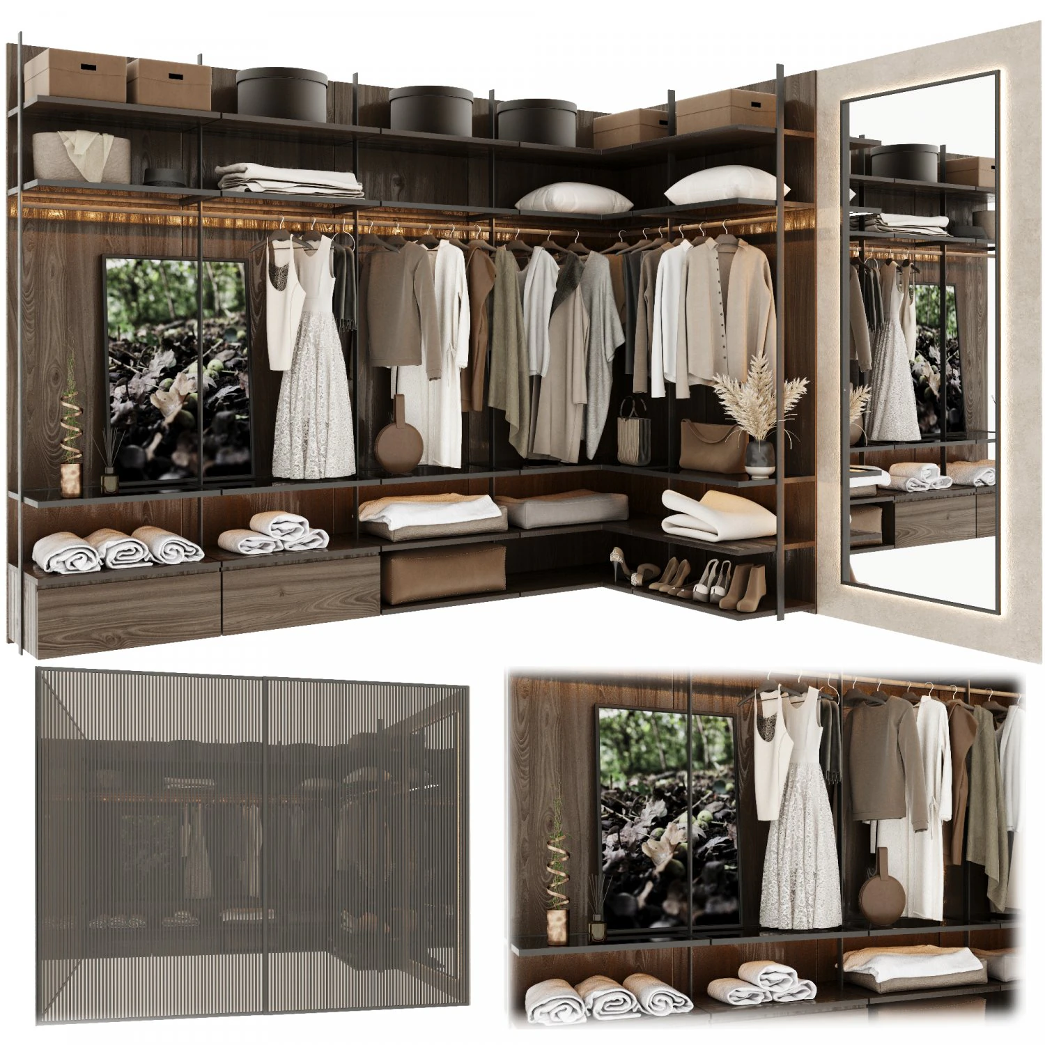 Wardrobe 3D Model .c4d .max .obj .3ds .fbx .stl .blend 