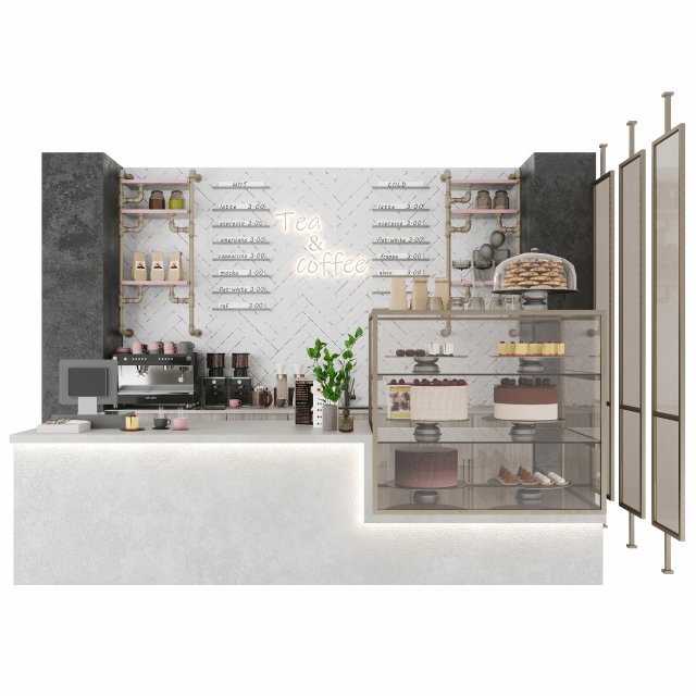 Coffee house 3 Model 3D .c4d .max .obj .3ds .fbx .stl .blend 