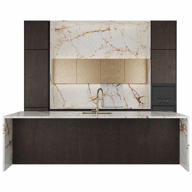 Modern kitchen with island Modèle 3D .c4d .max .obj .3ds .fbx .stl .blend 