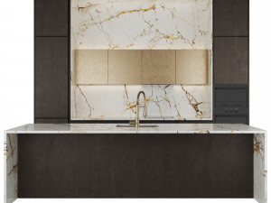 Modern kitchen with island 3D Модель
