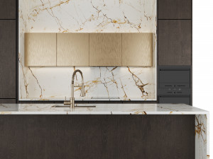 Modern kitchen with island Modèle 3D
