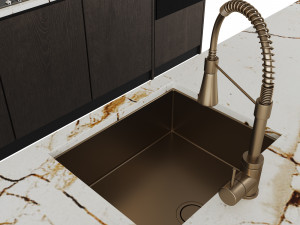 Modern kitchen with island Modèle 3D
