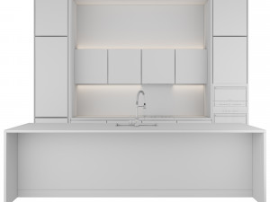 Modern kitchen with island Modèle 3D