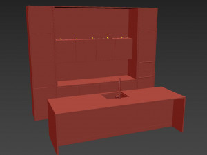 Modern kitchen with island Modèle 3D