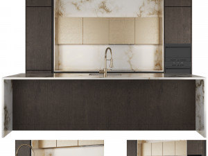 Modern kitchen with island Modèle 3D