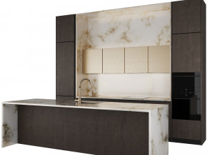 Modern kitchen with island Model 3D