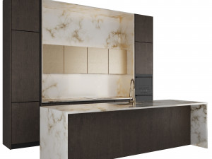 Modern kitchen with island Model 3D