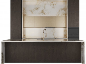 Modern kitchen with island Model 3D