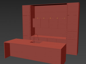 Modern kitchen with island Model 3D