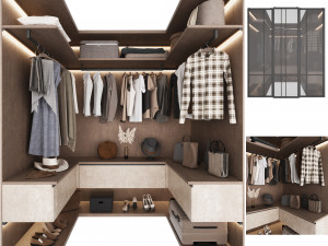 Wardrobe with filling 3D Model