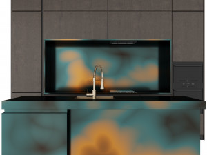 Modern kitchen with island 3 3D Model