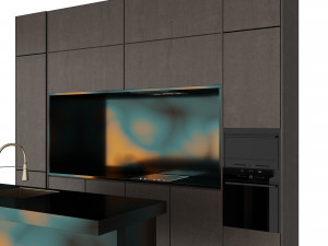 Modern kitchen with island 3 3D Model