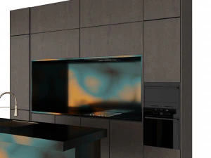 Modern kitchen with island 3 3D Model