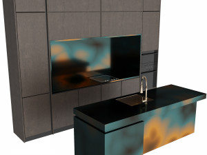 Modern kitchen with island 3 3D Model