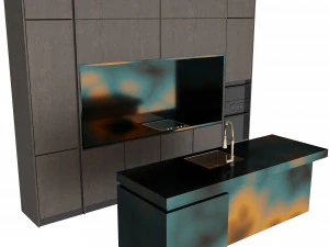 Modern kitchen with island 3 3D Model
