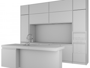 Modern kitchen with island 3 3D Model