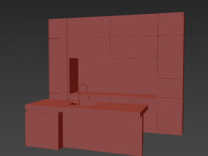 Modern kitchen with island 3 3D Model