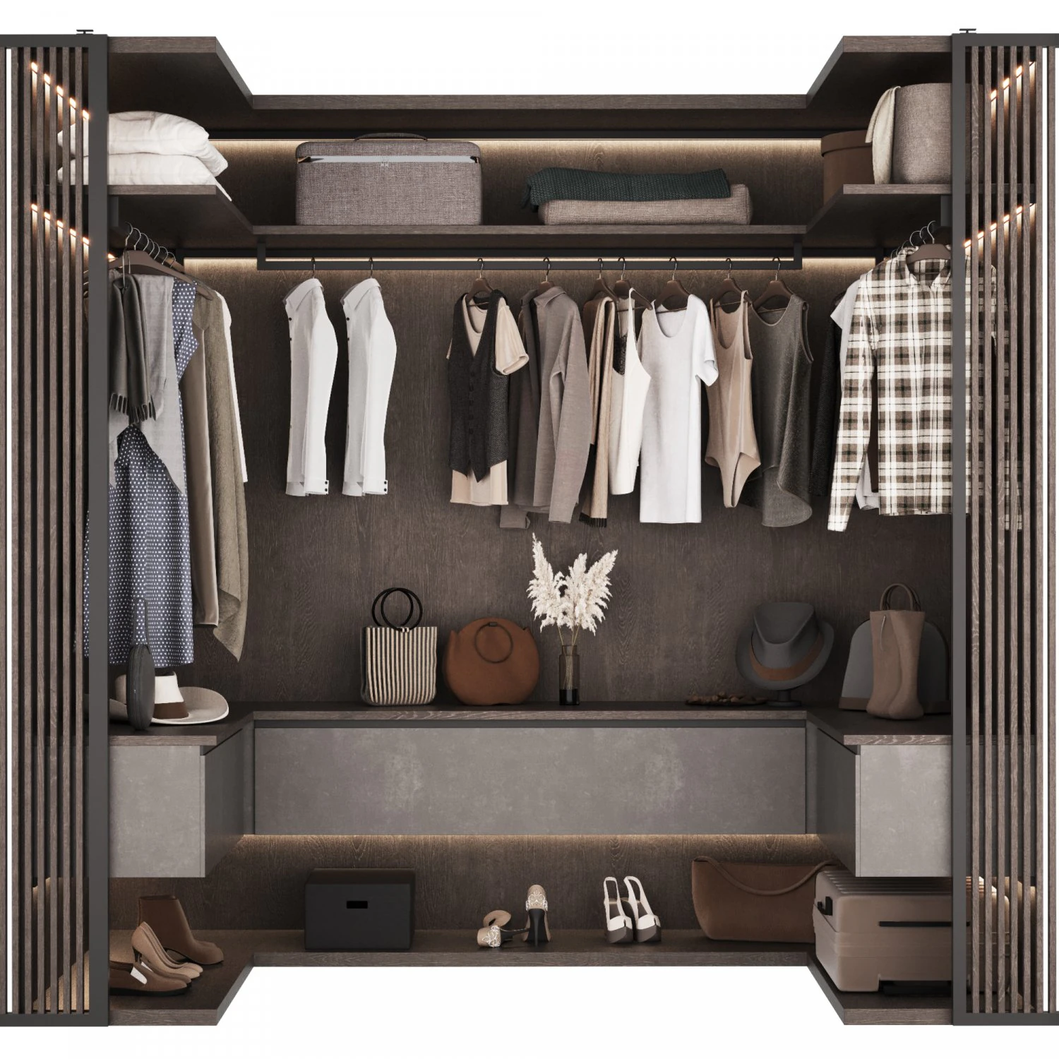 Wardrobe with filling 3D Model .c4d .max .obj .3ds .fbx .stl .blend 