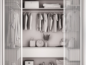Wardrobe with filling 3D-Modell