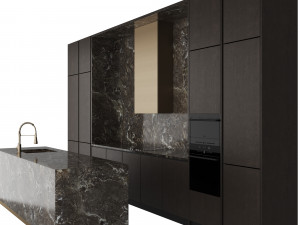 Modern kitchen with island Model 3D