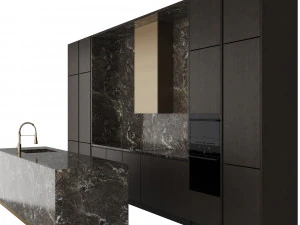 Modern kitchen with island 3D Model