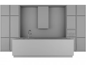 Modern kitchen with island 3D Model
