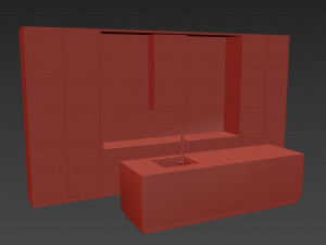 Modern kitchen with island Model 3D