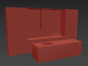 Modern kitchen with island 3D Model