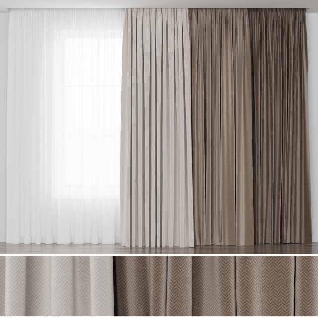 Curtains Model 3D .c4d .max .obj .3ds .fbx .stl .blend 